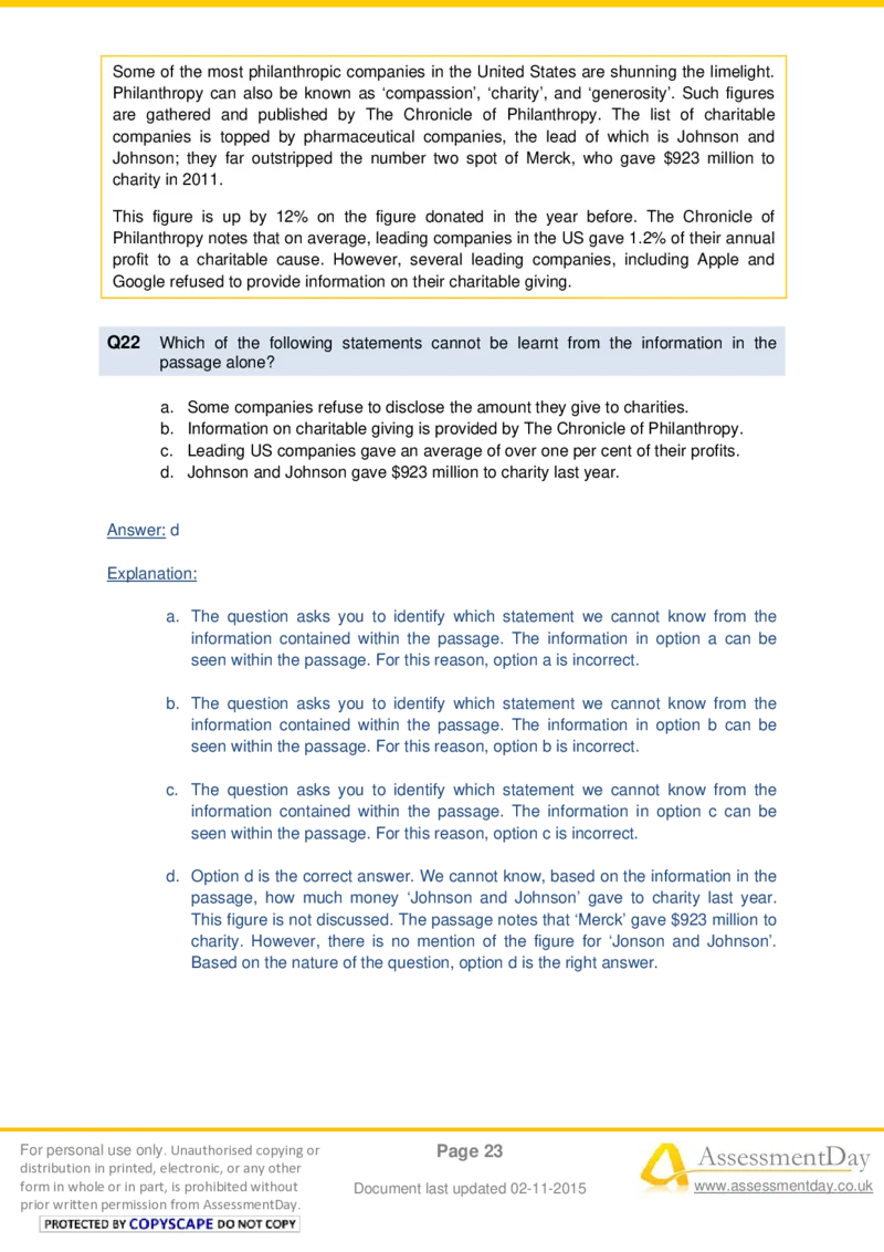 VerbalComprehensionTest3-Solutions_2025春招题库汇总_十大行测题库_2023年十大热门题库更新中_05、TalentQ汇总_TalentQ测试题（适合大多数外资银行以及其他企业）_VerbalReasoning