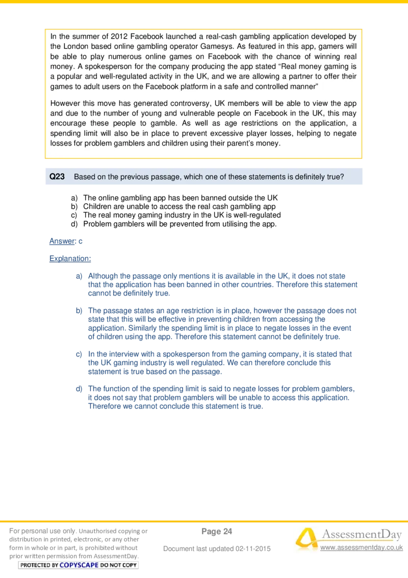 VerbalComprehensionTest3-Solutions_2025春招题库汇总_十大行测题库_2023年十大热门题库更新中_05、TalentQ汇总_TalentQ测试题（适合大多数外资银行以及其他企业）_VerbalReasoning