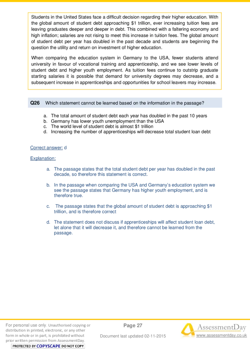 VerbalComprehensionTest3-Solutions_2025春招题库汇总_十大行测题库_2023年十大热门题库更新中_05、TalentQ汇总_TalentQ测试题（适合大多数外资银行以及其他企业）_VerbalReasoning