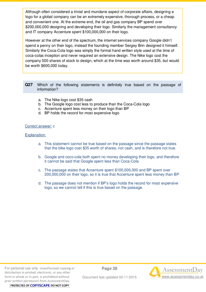 VerbalComprehensionTest3-Solutions_2025春招题库汇总_十大行测题库_2023年十大热门题库更新中_05、TalentQ汇总_TalentQ测试题（适合大多数外资银行以及其他企业）_VerbalReasoning