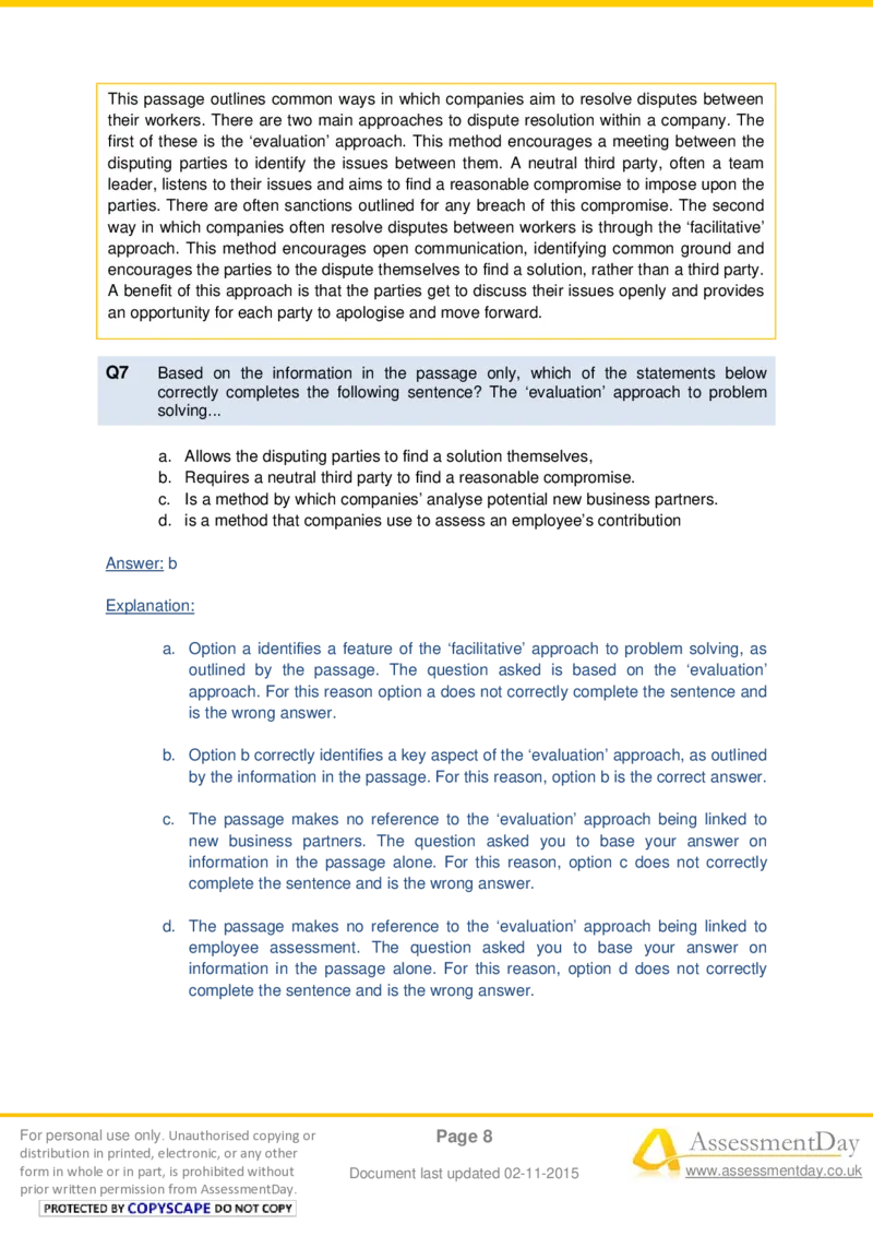 VerbalComprehensionTest3-Solutions_2025春招题库汇总_十大行测题库_2023年十大热门题库更新中_05、TalentQ汇总_TalentQ测试题（适合大多数外资银行以及其他企业）_VerbalReasoning