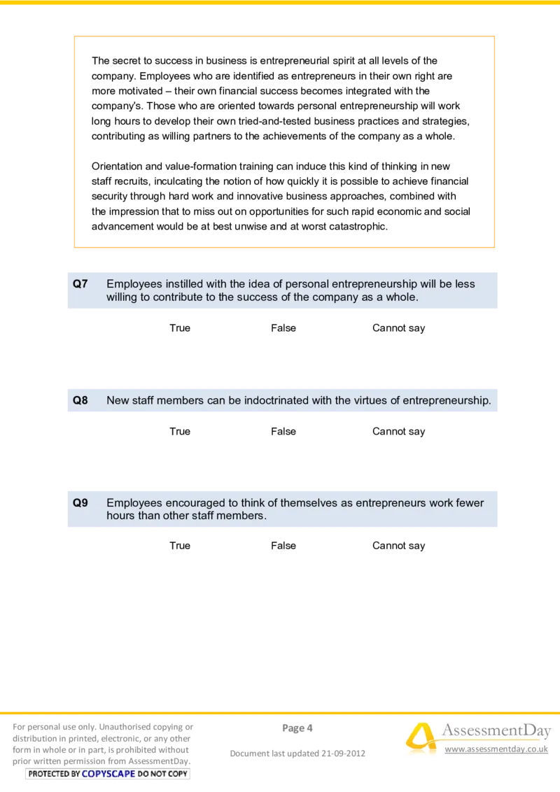 VerbalReasoningTest4-Questions_2025春招题库汇总_十大行测题库_2023年十大热门题库更新中_05、TalentQ汇总_TalentQ笔试题库中文_TalentQ（图文版-参考）_2选看通用测试题，适用于TalentQ（N多题）