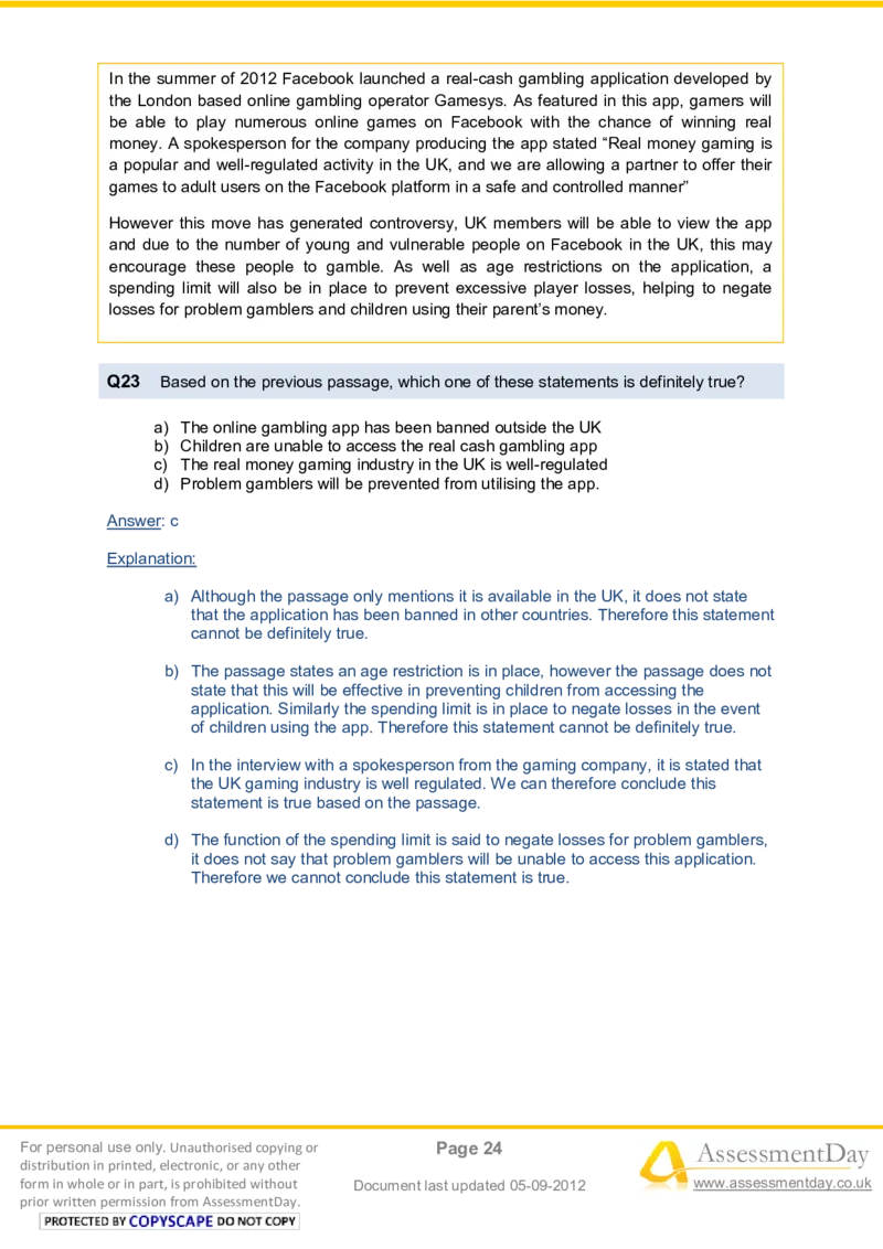 VerbalComprehensionTest3-Solutions_2025春招题库汇总_八大题库-1_04八大汇总_信永中和_专业题综合知识-参考_英文题_VerbalReasoningTests