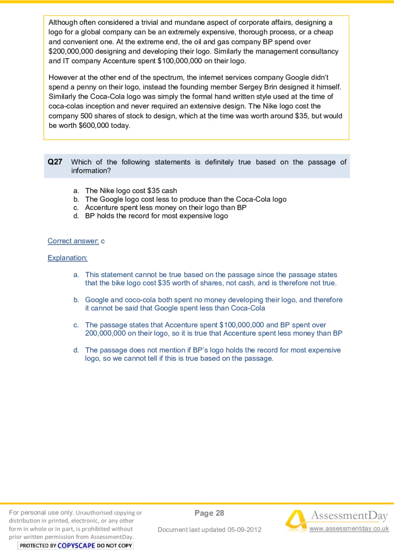 VerbalComprehensionTest3-Solutions_2025春招题库汇总_八大题库-1_04八大汇总_信永中和_专业题综合知识-参考_英文题_VerbalReasoningTests