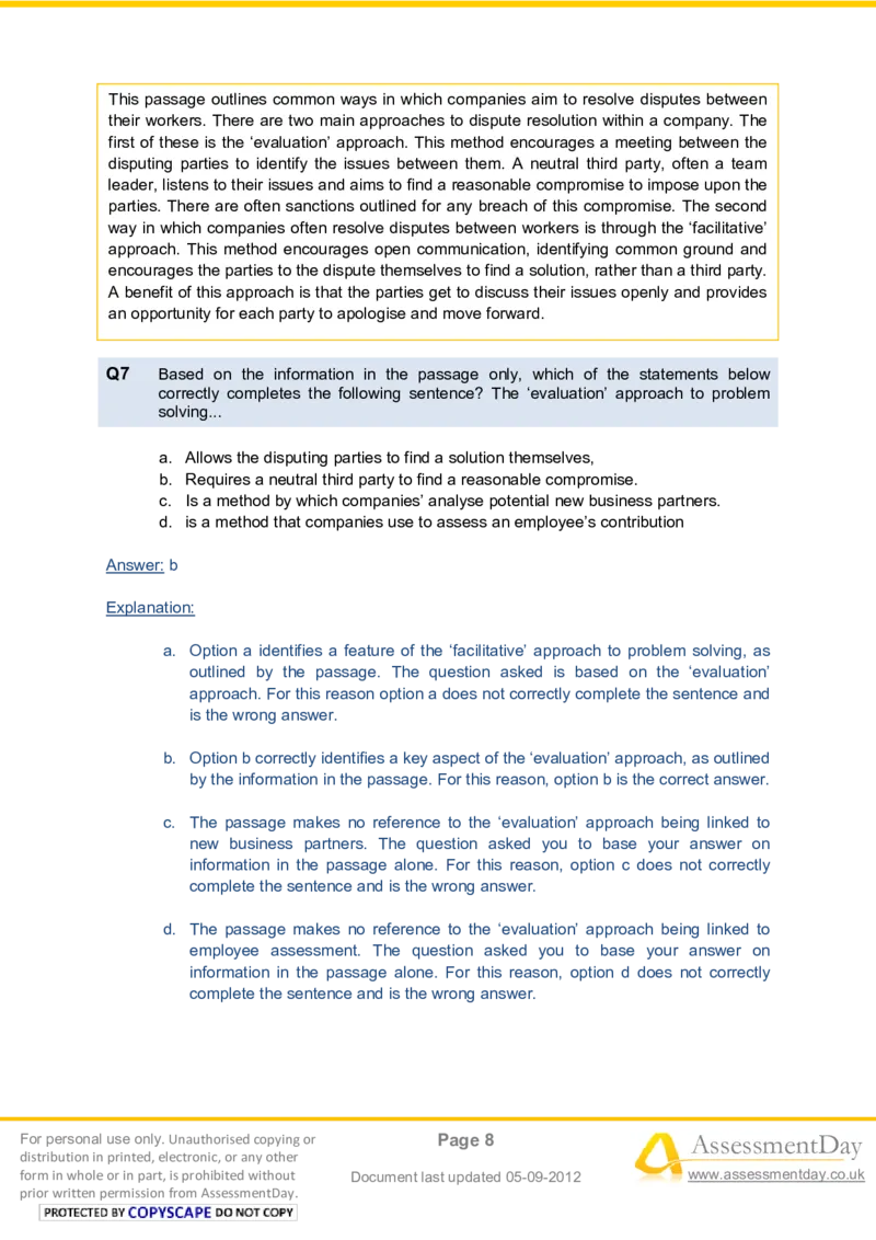 VerbalComprehensionTest3-Solutions_2025春招题库汇总_八大题库-1_04八大汇总_信永中和_专业题综合知识-参考_英文题_VerbalReasoningTests