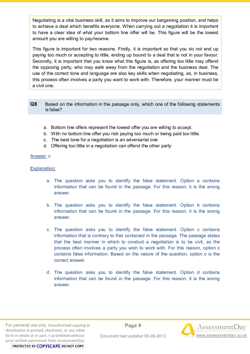 VerbalComprehensionTest3-Solutions_2025春招题库汇总_八大题库-1_04八大汇总_信永中和_专业题综合知识-参考_英文题_VerbalReasoningTests