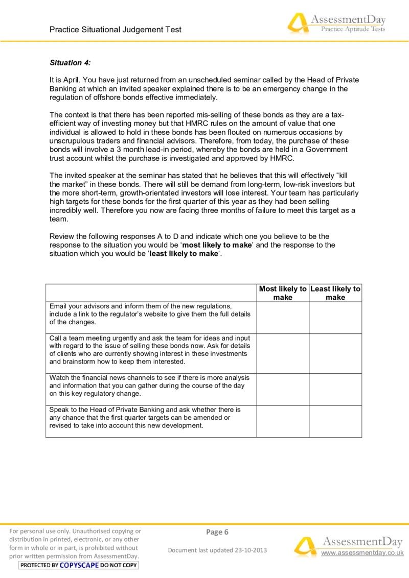 SJT4-Questions_2025春招题库汇总_十大行测题库_2023年十大热门题库更新中_05、TalentQ汇总_TalentQ测试题（适合大多数外资银行以及其他企业）_1必看SituationalJudgementTest（SJT）（约60道）