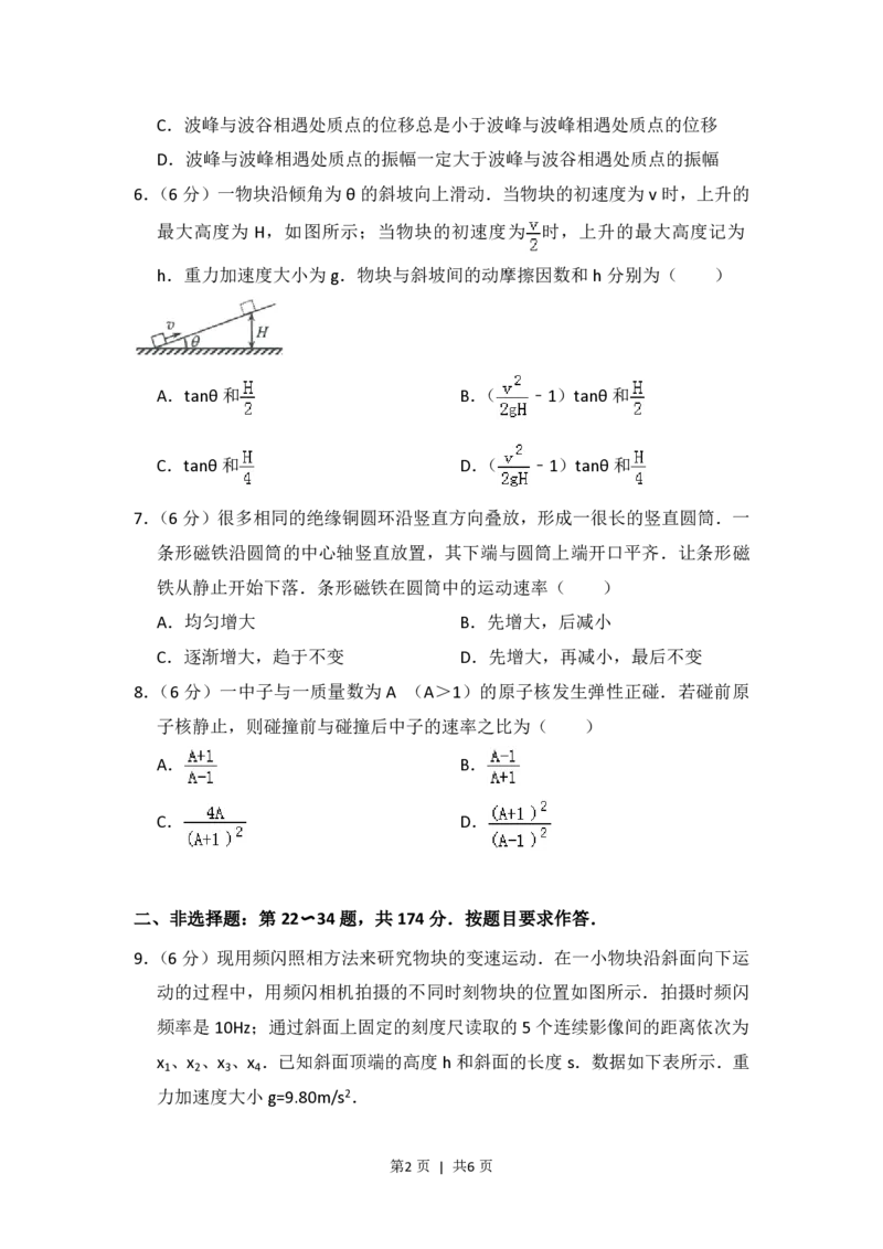 2014年高考物理试卷（大纲版）（空白卷）_物理历年高考真题_新&middot;PDF版2008-2025&middot;高考物理真题_物理（按省份分类）2008-2025_2008-2025&middot;（广西）物理高考真题