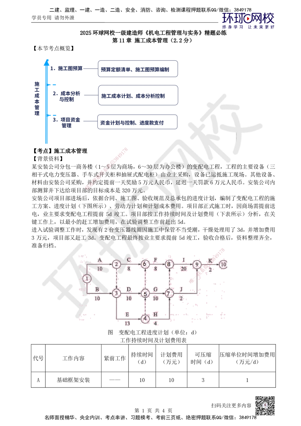 11.2025一建机电精题必练-第11讲-第11-12章施工成本及安全管理_2026年一级建造师_2026年一建机电_2025年一建机电SVIP_03-习题精析✿实战特训✿模考通关