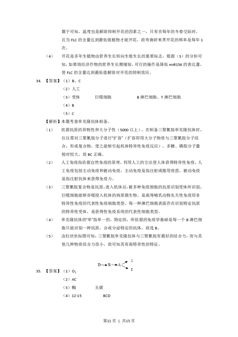2014年高考生物试卷（上海）（解析卷）_生物历年高考真题_新&middot;PDF版2008-2025&middot;高考生物真题_生物（按年份分类）2008-2025_2014&middot;高考生物真题