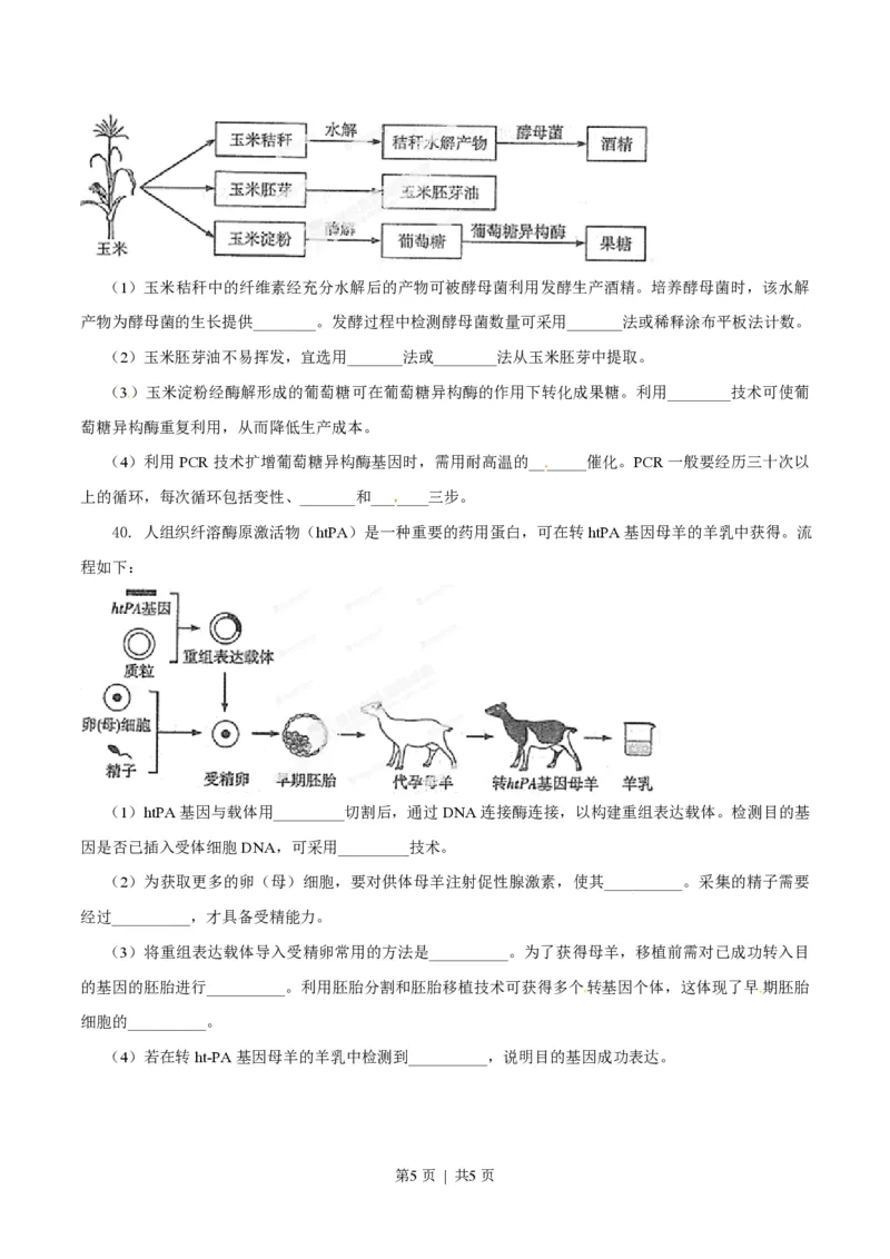 2014年高考生物试卷（山东）（空白卷）_生物历年高考真题_新&middot;PDF版2008-2025&middot;高考生物真题_生物（按省份分类）2008-2025_2008-2025&middot;（山东）生物高考真题