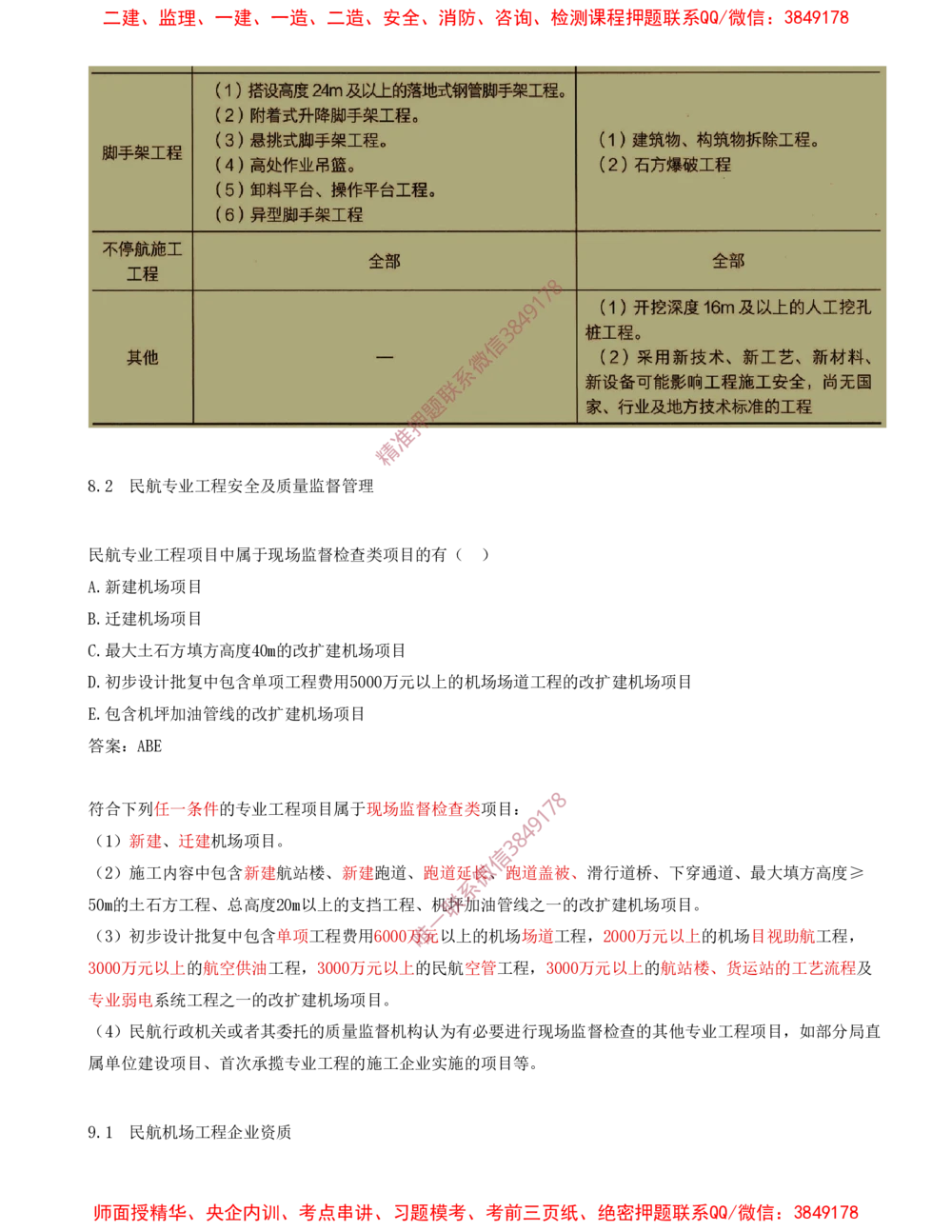 10.10-习题带练（十）_2026年一级建造师_2026年一建民航_2025年一建民航SVIP_03-习题精析✿实战特训✿模考通关_04-民航《习题带练班》高永志SMR