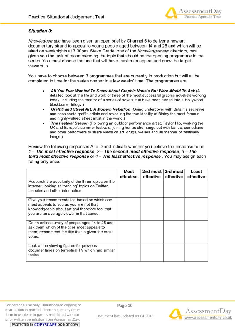 SJT2-Questions_2025春招题库汇总_十大行测题库_2023年十大热门题库更新中_05、TalentQ汇总_TalentQ测试题（适合大多数外资银行以及其他企业）_1必看SituationalJudgementTest（SJT）（约60道）