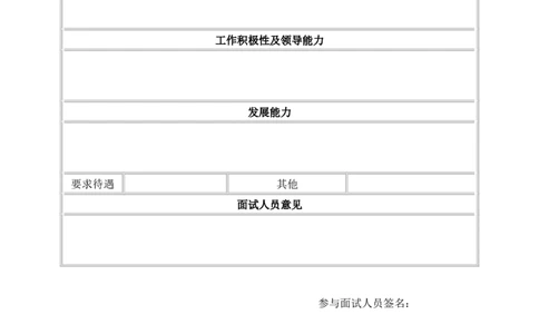 应聘人员复试表_2025春招题库汇总_银行题库-1_银行全套上岸资料_500套面试话术_07面试常用表格