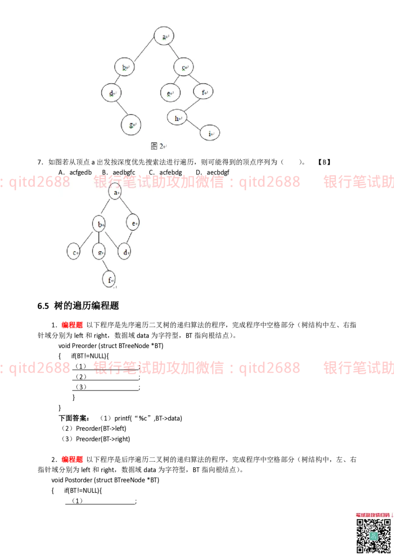 信息技术类-题库-数据结构与算法分析练习题_2025春招题库汇总_银行题库-1_银行全套上岸资料_各银行笔试真题_邮储上岸资料_邮储银行招聘考试笔试复习资料
