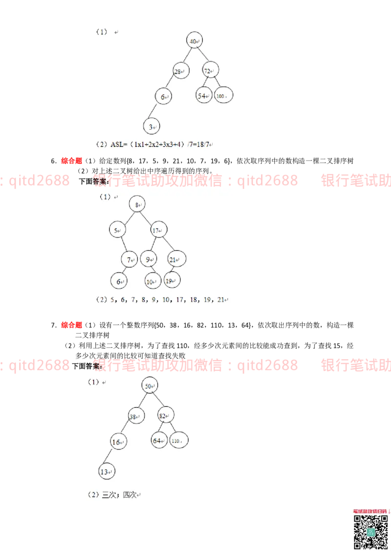 信息技术类-题库-数据结构与算法分析练习题_2025春招题库汇总_银行题库-1_银行全套上岸资料_各银行笔试真题_邮储上岸资料_邮储银行招聘考试笔试复习资料