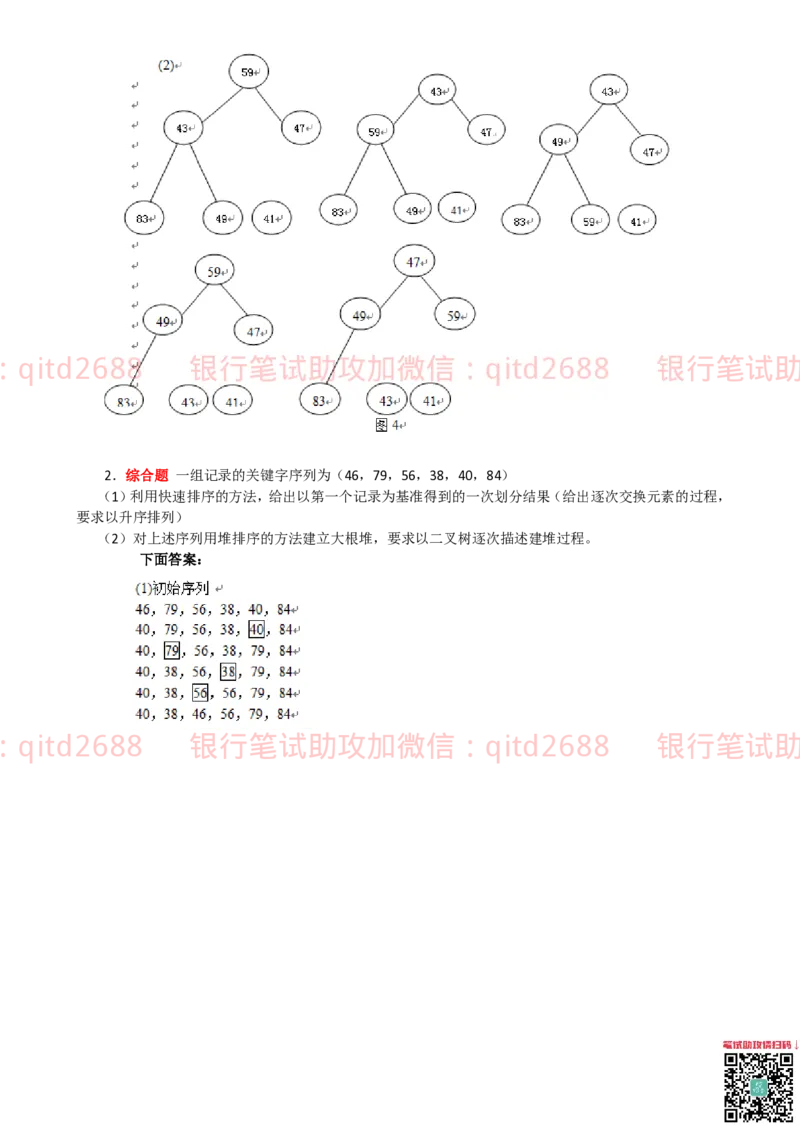 信息技术类-题库-数据结构与算法分析练习题_2025春招题库汇总_银行题库-1_银行全套上岸资料_各银行笔试真题_邮储上岸资料_邮储银行招聘考试笔试复习资料