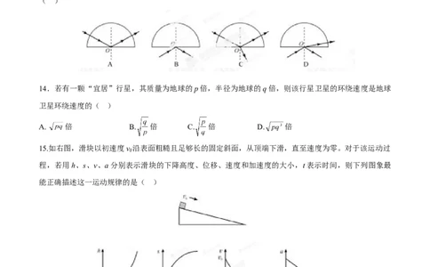 2014年高考物理试卷（福建）（空白卷）_物理历年高考真题_新&middot;Word版2008-2025&middot;高考物理真题_物理（按年份分类）2008-2025_2014&middot;高考物理真题