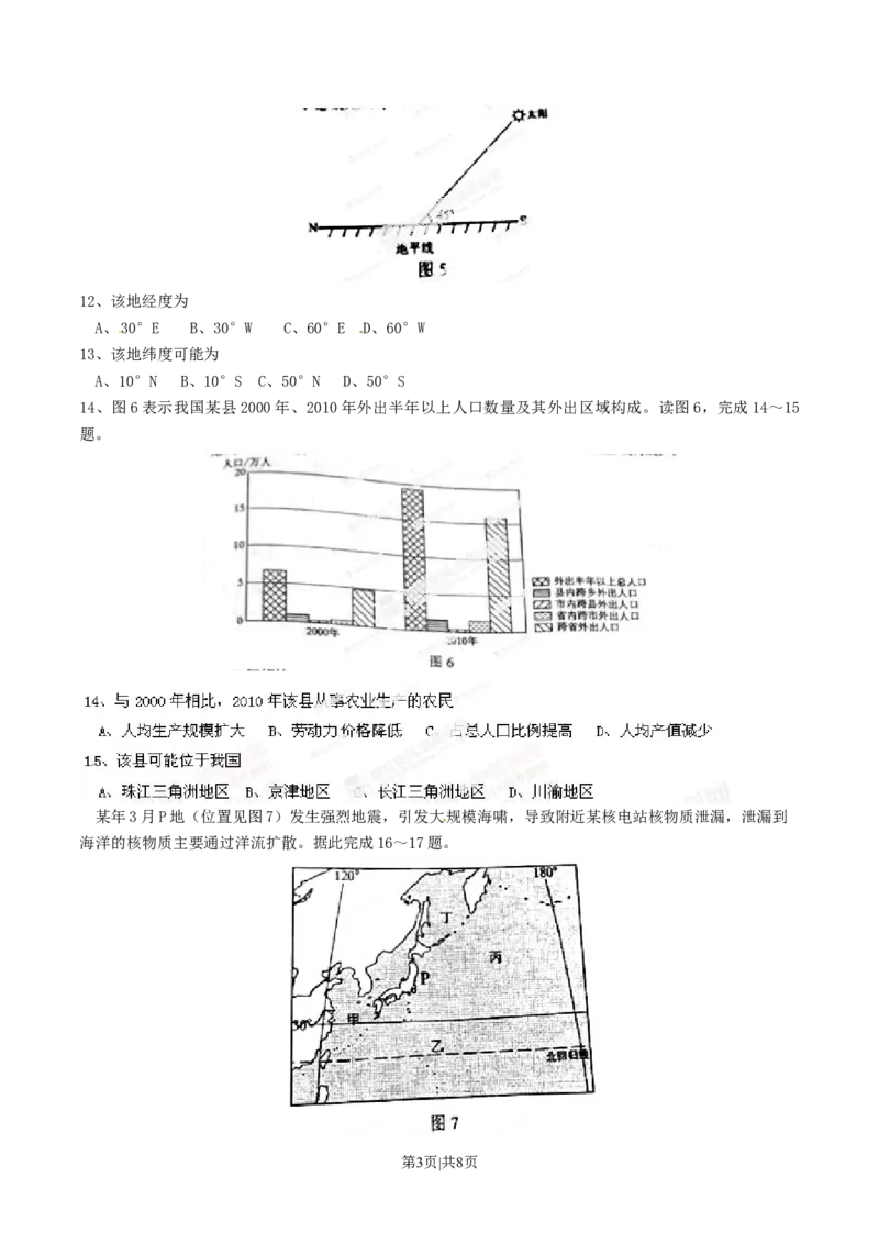 2014年高考地理试卷（海南）（空白卷）_地理历年高考真题_新&middot;Word版2008-2025&middot;高考地理真题_地理（按年份分类）2008-2025_2014&middot;地理高考真题