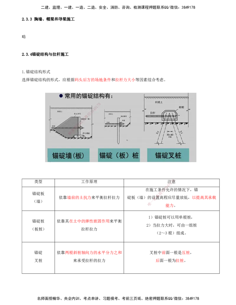 17.58-第1篇-第2章-2.3.3-胸墙、帽梁和导梁施工（略）-2.3.4-锚碇结构与拉杆施工_2026年一级建造师_2026年一建港航_2025年一建港航SVIP_02-基础精讲✿高端面授✿深度强化_02.第二章