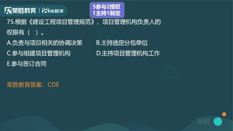 2023年一建管理真题解析讲义（PPT版）_2026年一级建造师_2026年一建管理_2025年一建管理SVIP_03-习题精析✿实战特训✿模考通关_59-管理《真题解析班》大微RS