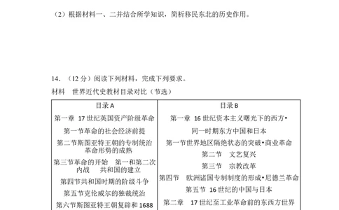 2014年高考历史试卷（新课标Ⅱ）（空白卷）_历史历年高考真题_新&middot;Word版2008-2025&middot;高考历史真题_历史（按省份分类）2008-2025_2010-2025&middot;（辽宁）历史高考真题