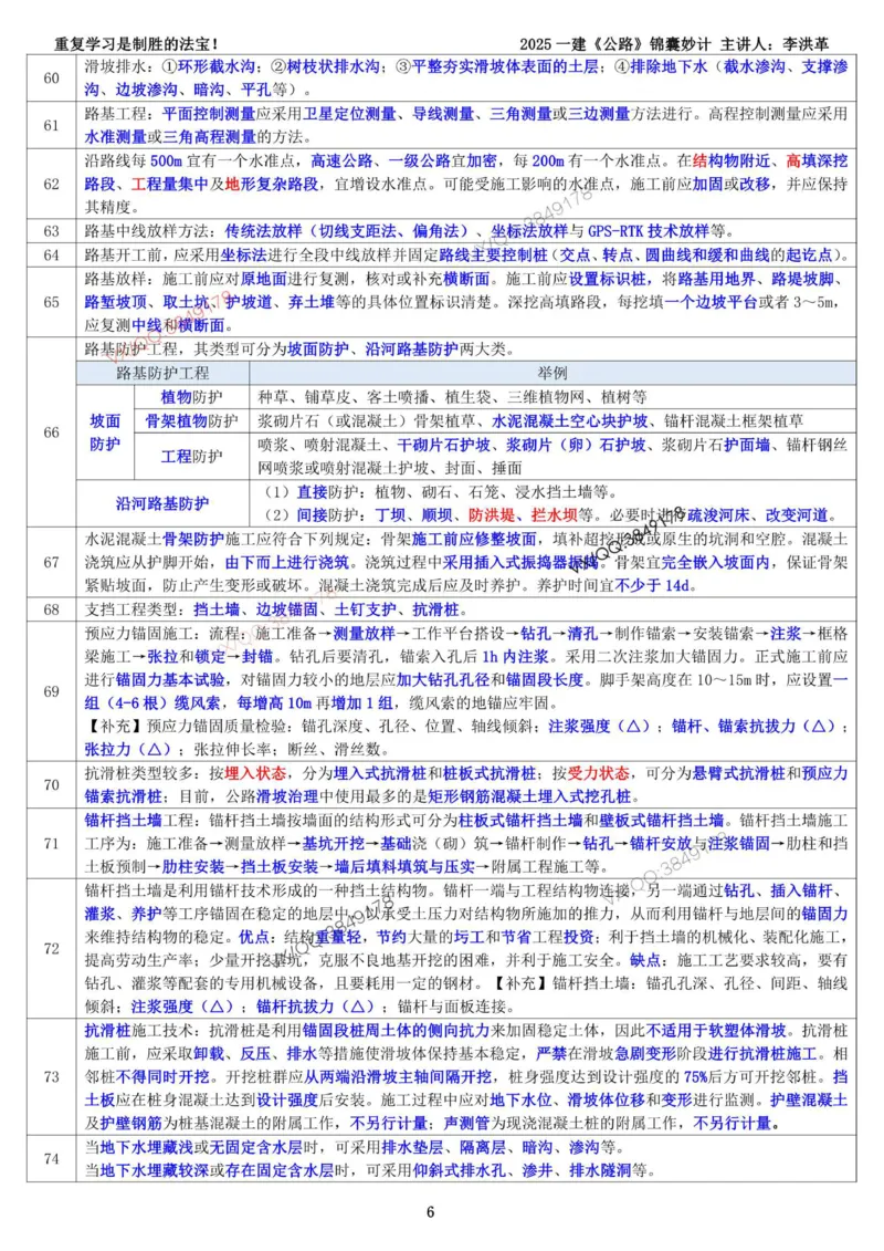 2025一建《公路》锦囊妙计（李洪革）_2026年一级建造师_2026年一建公路_2025年一建公路SVIP_02-基础精讲✿高端面授✿深度强化_11-公路《全系VIP班》李洪革SMR推荐_11.锦囊妙计
