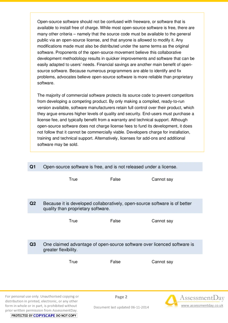 VerbalReasoningTest5-Questions_2025春招题库汇总_十大行测题库_2023年十大热门题库更新中_05、TalentQ汇总_TalentQ测试题（适合大多数外资银行以及其他企业）_VerbalReasoning