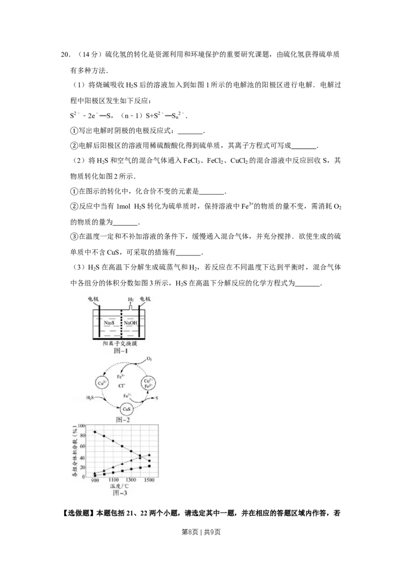 2014年高考化学试卷（江苏）（空白卷）_历年高考真题合集_化学历年高考真题_新&middot;Word版2008-2025&middot;高考化学真题_化学（按年份分类）2008-2025_2014&middot;高考化学真题