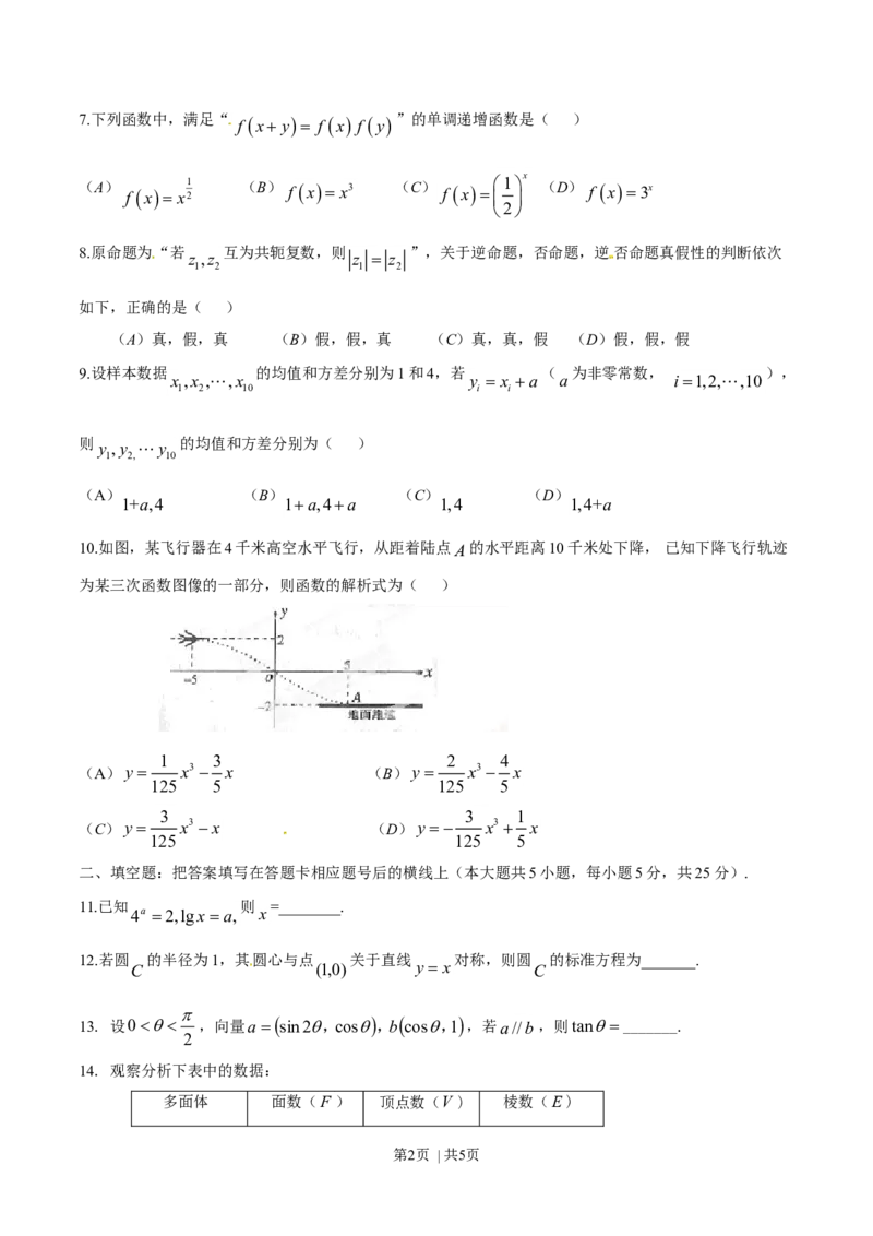 2014年高考数学试卷（理）（陕西）（空白卷）_历年高考真题合集_数学历年高考真题_新&middot;Word版2008-2025&middot;高考数学真题_数学（按年份分类）2008-2025_2014&middot;高考数学真题