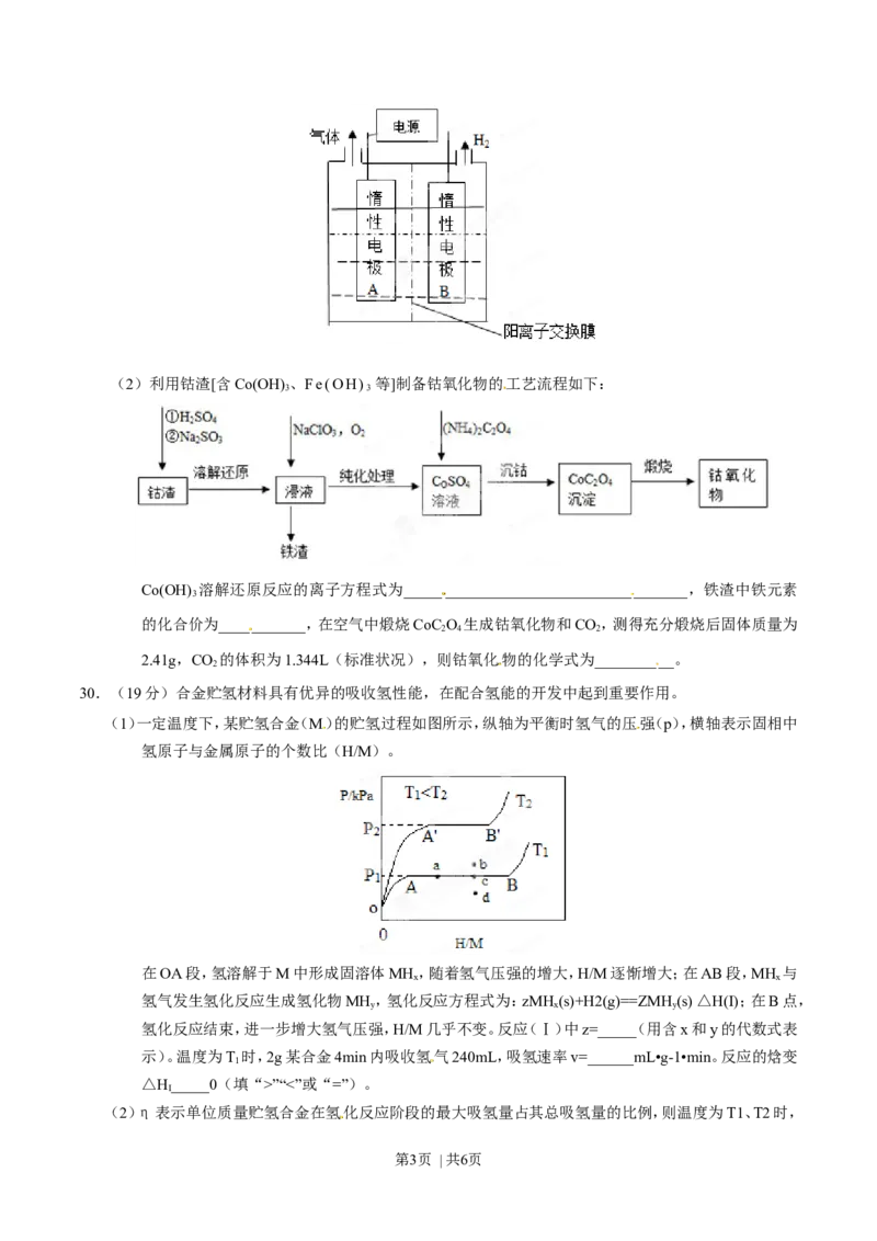 2015年高考化学试卷（山东）（空白卷）_历年高考真题合集_化学历年高考真题_新&middot;Word版2008-2025&middot;高考化学真题_化学（按年份分类）2008-2025_2015&middot;高考化学真题