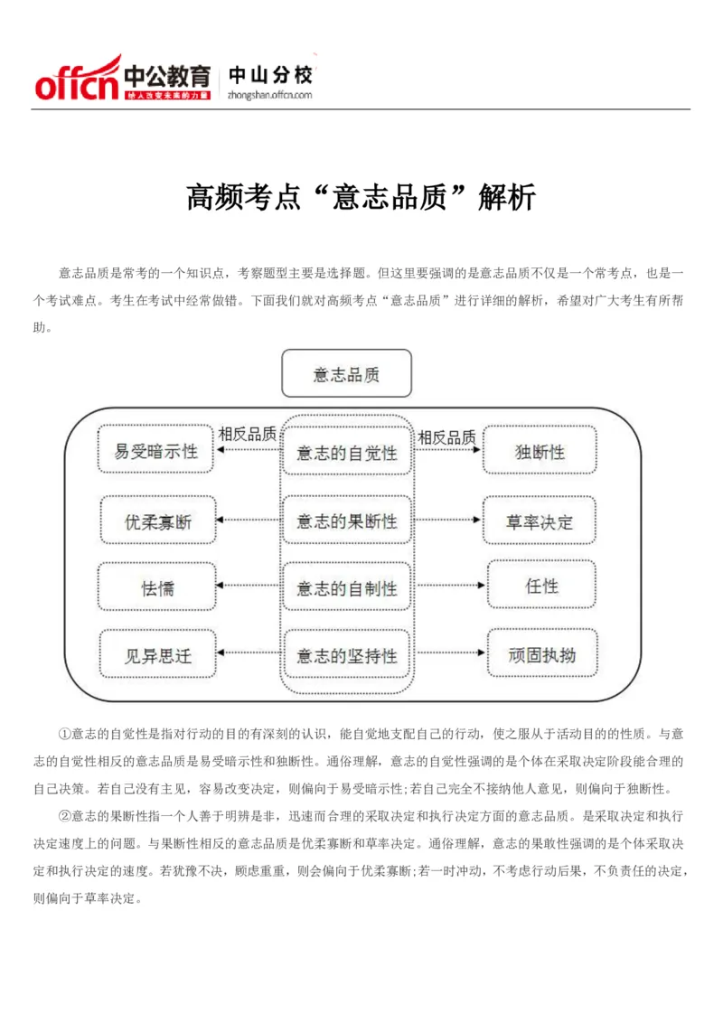 意志品质知识点_三桶油_中国石油_中石油笔试(1)_9、个性测评、思想素质_3、思想素质