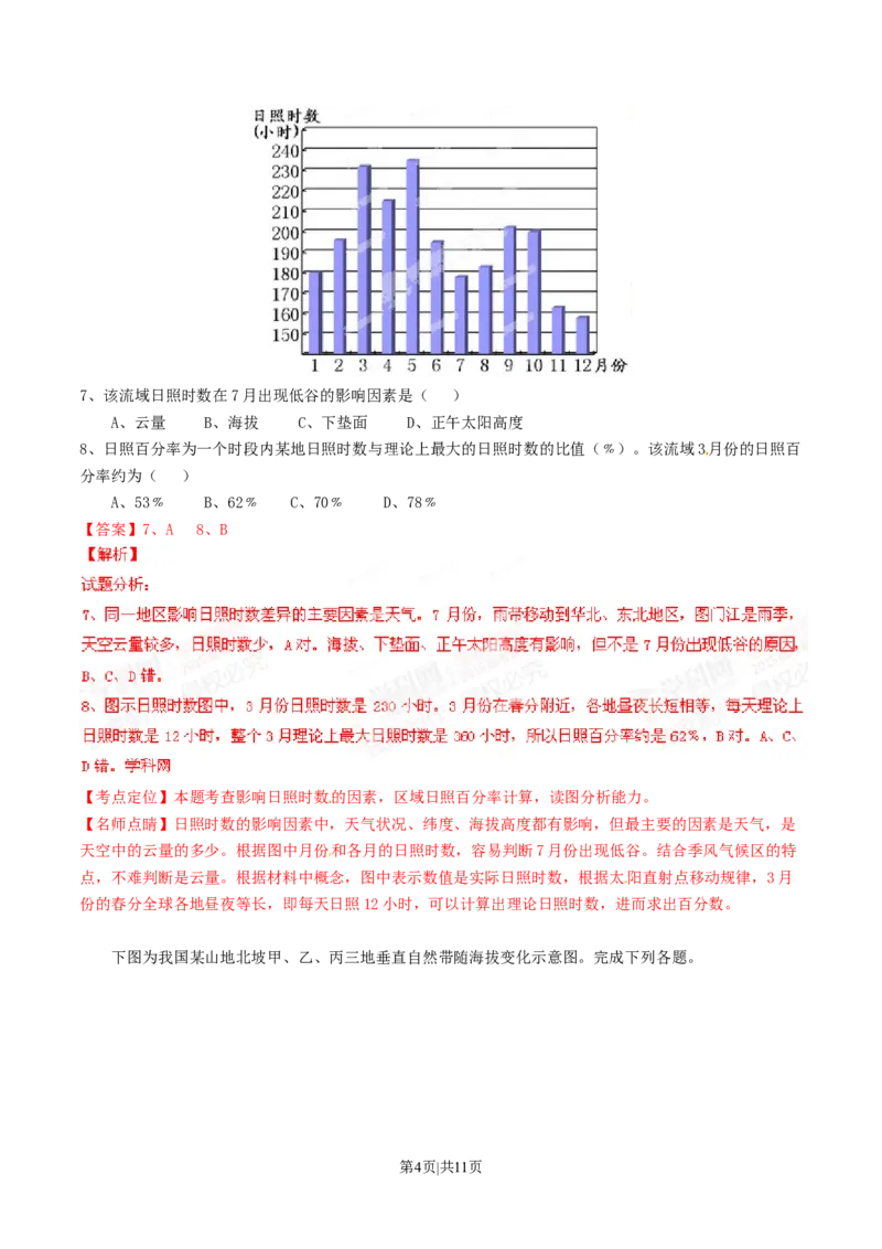 2015年高考地理试卷（山东）（解析卷）_地理历年高考真题_新&middot;Word版2008-2025&middot;高考地理真题_地理（按年份分类）2008-2025_2015&middot;地理高考真题