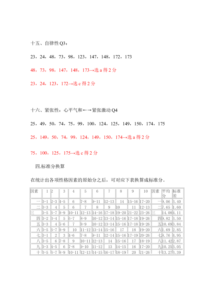 卡特尔16种人格因素测验问卷_三桶油_中国石油_中石油笔试(1)_9、个性测评、思想素质_1-卡氏十六种人格测试