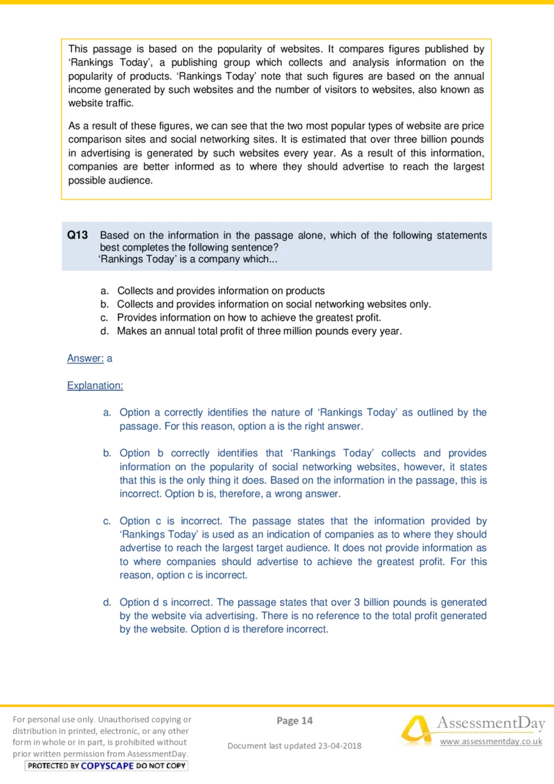 VerbalComprehensionTest2-Solutions_2025春招题库汇总_十大行测题库_2023年十大热门题库更新中_05、TalentQ汇总_TalentQ测试题（适合大多数外资银行以及其他企业）_VerbalReasoning