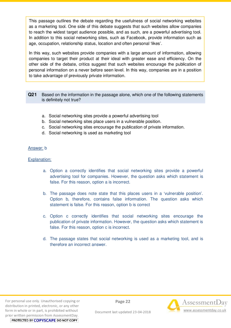 VerbalComprehensionTest2-Solutions_2025春招题库汇总_十大行测题库_2023年十大热门题库更新中_05、TalentQ汇总_TalentQ测试题（适合大多数外资银行以及其他企业）_VerbalReasoning