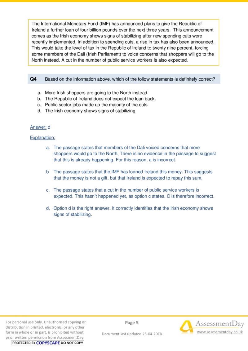 VerbalComprehensionTest2-Solutions_2025春招题库汇总_十大行测题库_2023年十大热门题库更新中_05、TalentQ汇总_TalentQ测试题（适合大多数外资银行以及其他企业）_VerbalReasoning