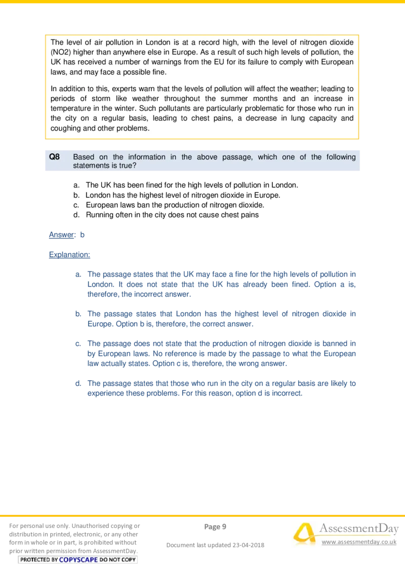 VerbalComprehensionTest2-Solutions_2025春招题库汇总_十大行测题库_2023年十大热门题库更新中_05、TalentQ汇总_TalentQ测试题（适合大多数外资银行以及其他企业）_VerbalReasoning