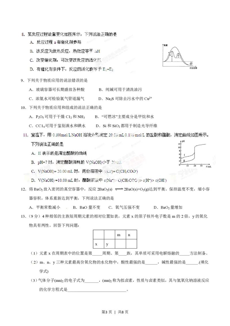 2014年高考化学试卷（海南）（空白卷）_历年高考真题合集_化学历年高考真题_新&middot;PDF版2008-2025&middot;高考化学真题_化学（按年份分类）2008-2025_2014&middot;高考化学真题