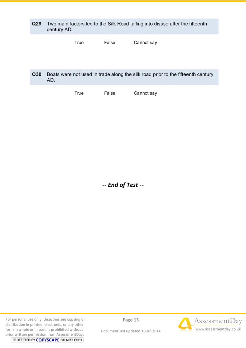 VerbalReasoningTest6-Questions_2025春招题库汇总_十大行测题库_2023年十大热门题库更新中_05、TalentQ汇总_TalentQ笔试题库中文_TalentQ（图文版-参考）_2选看通用测试题，适用于TalentQ（N多题）