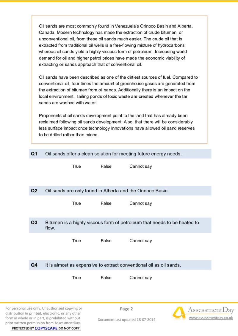 VerbalReasoningTest6-Questions_2025春招题库汇总_十大行测题库_2023年十大热门题库更新中_05、TalentQ汇总_TalentQ笔试题库中文_TalentQ（图文版-参考）_2选看通用测试题，适用于TalentQ（N多题）