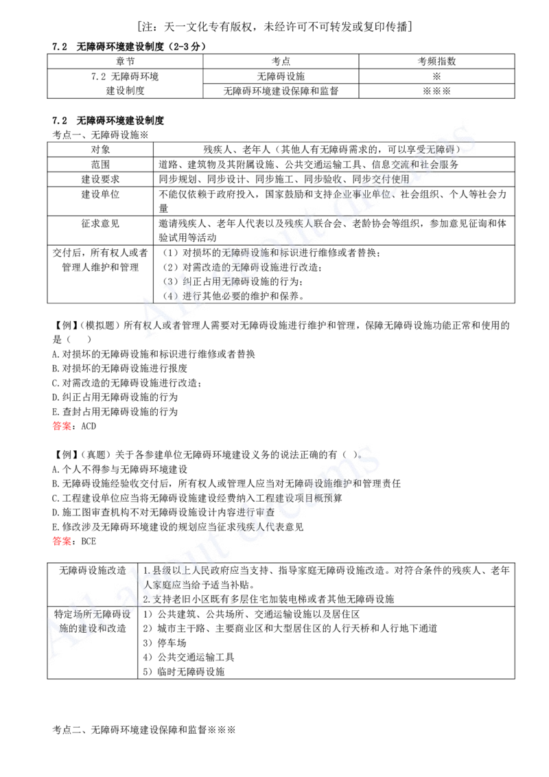 2025-45-第7章-7.2-无障碍环境建设制度-7.3-建设单位及相关单位的质量责任和义务_2026年一建法规_2025年一建法规SVIP_02-基础精讲✿高端面授✿深度强化_10-法规《天一精讲班》王欣KL