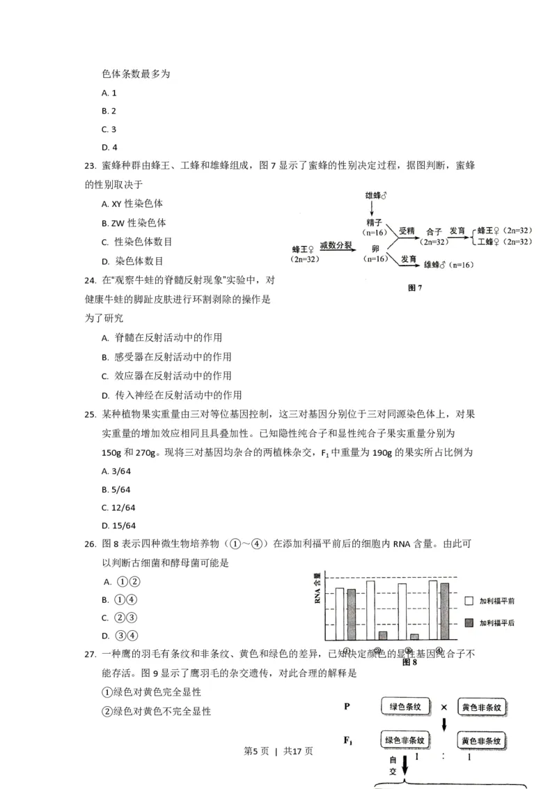 2014年高考生物试卷（上海）（空白卷）_生物历年高考真题_新&middot;PDF版2008-2025&middot;高考生物真题_生物（按试卷类型分类）2008-2025_自主命题卷&middot;生物（2008-2025）_上海自主命题&middot;生物（2008-2022）