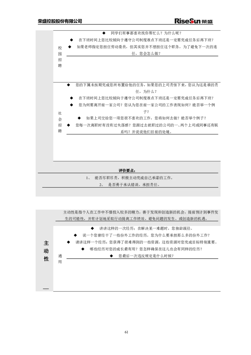 制度流程荣盛控股股份有限公司公司招聘手册（doc70页）_2025春招题库汇总_银行题库-1_银行全套上岸资料_500套面试话术_05面试话术实例_05制度流程