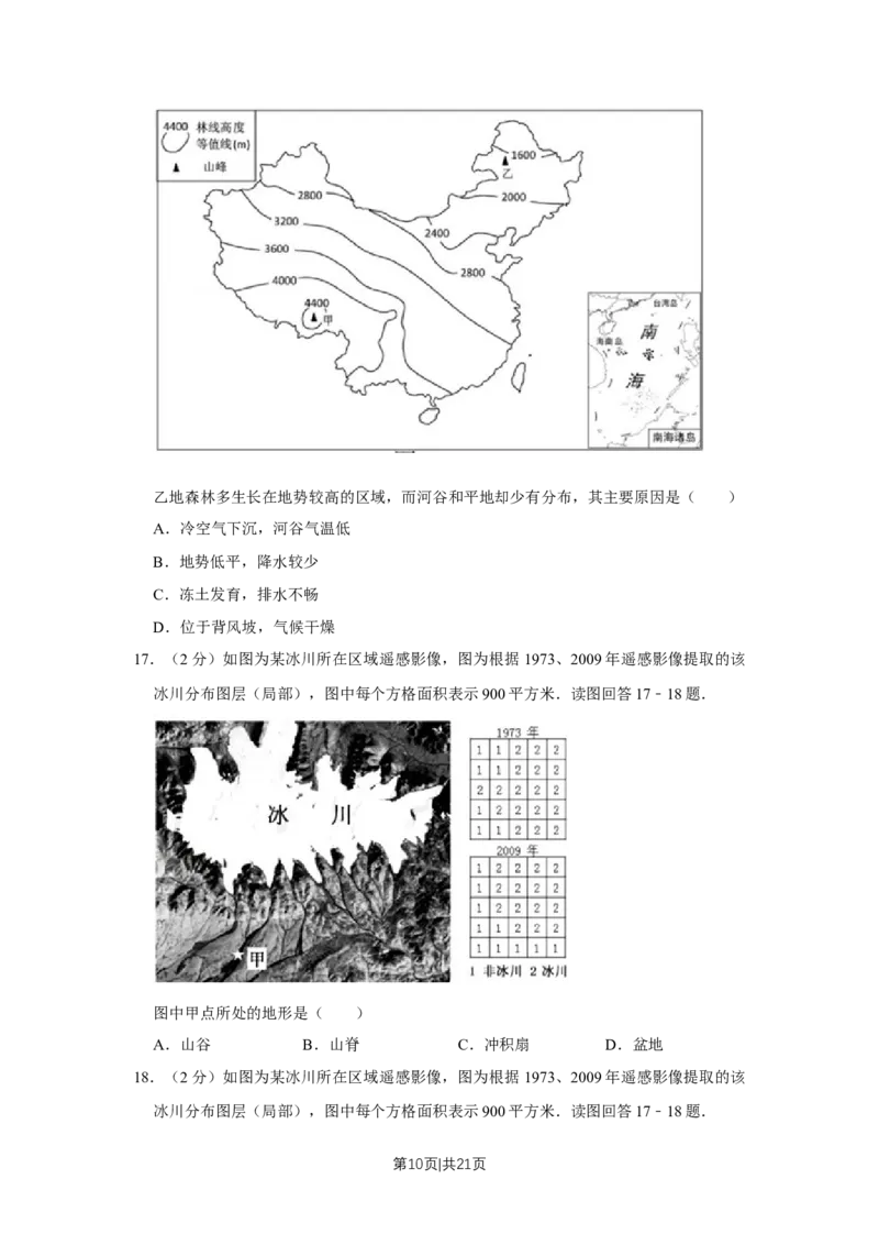 2015年高考地理试卷（江苏）（空白卷）_地理历年高考真题_新&middot;Word版2008-2025&middot;高考地理真题_地理（按年份分类）2008-2025_2015&middot;地理高考真题