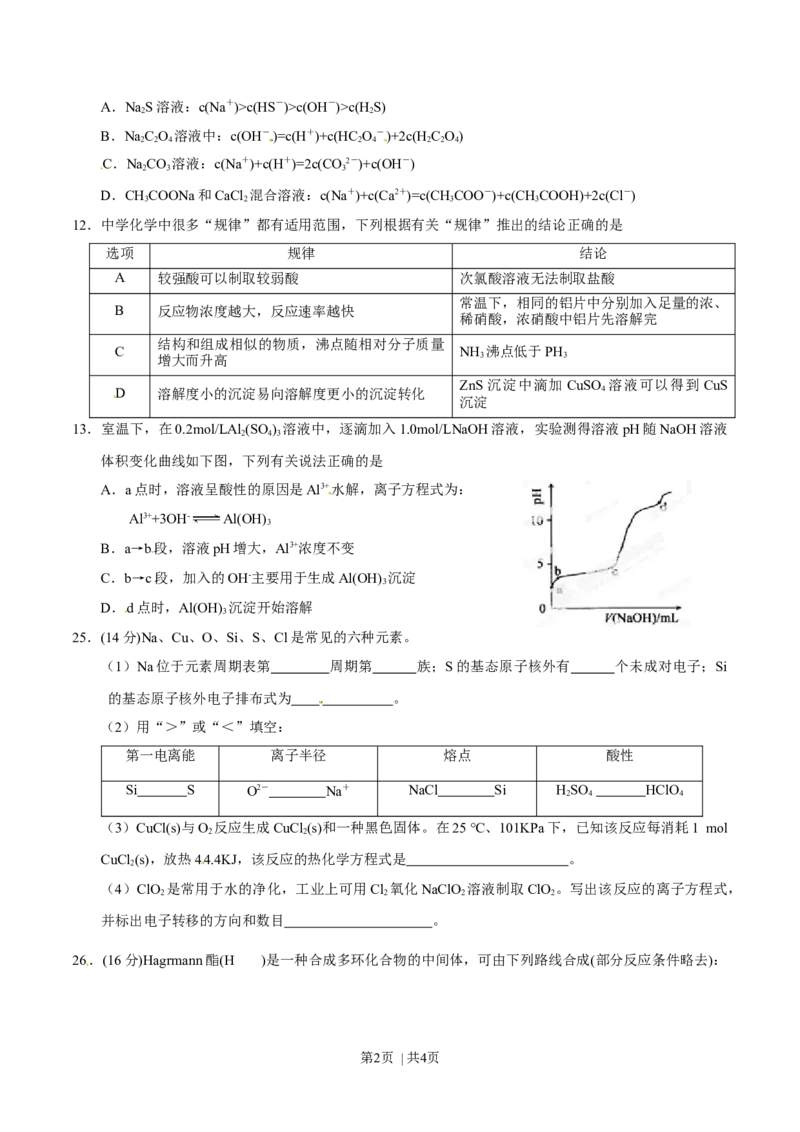 2014年高考化学试卷（安徽）（空白卷）_历年高考真题合集_化学历年高考真题_新&middot;Word版2008-2025&middot;高考化学真题_化学（按年份分类）2008-2025_2014&middot;高考化学真题