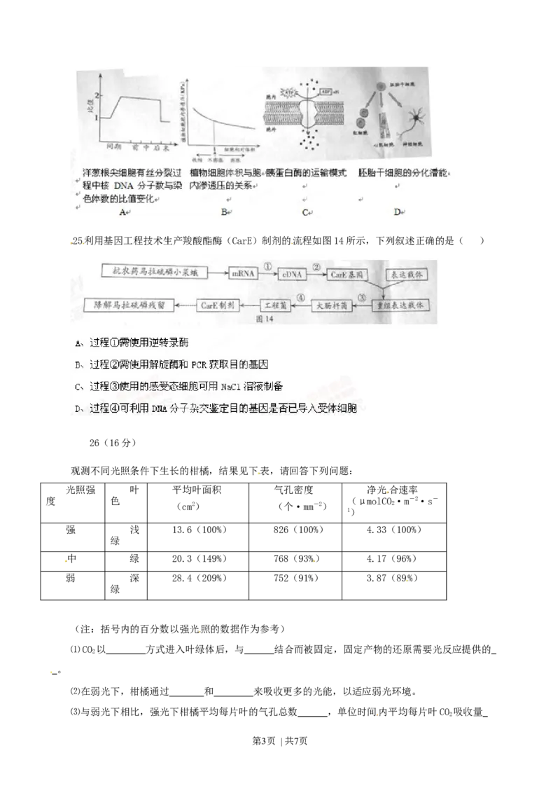 2014年高考生物试卷（广东）（空白卷）_生物历年高考真题_新&middot;Word版2008-2025&middot;高考生物真题_生物（按年份分类）2008-2025_2014&middot;高考生物真题