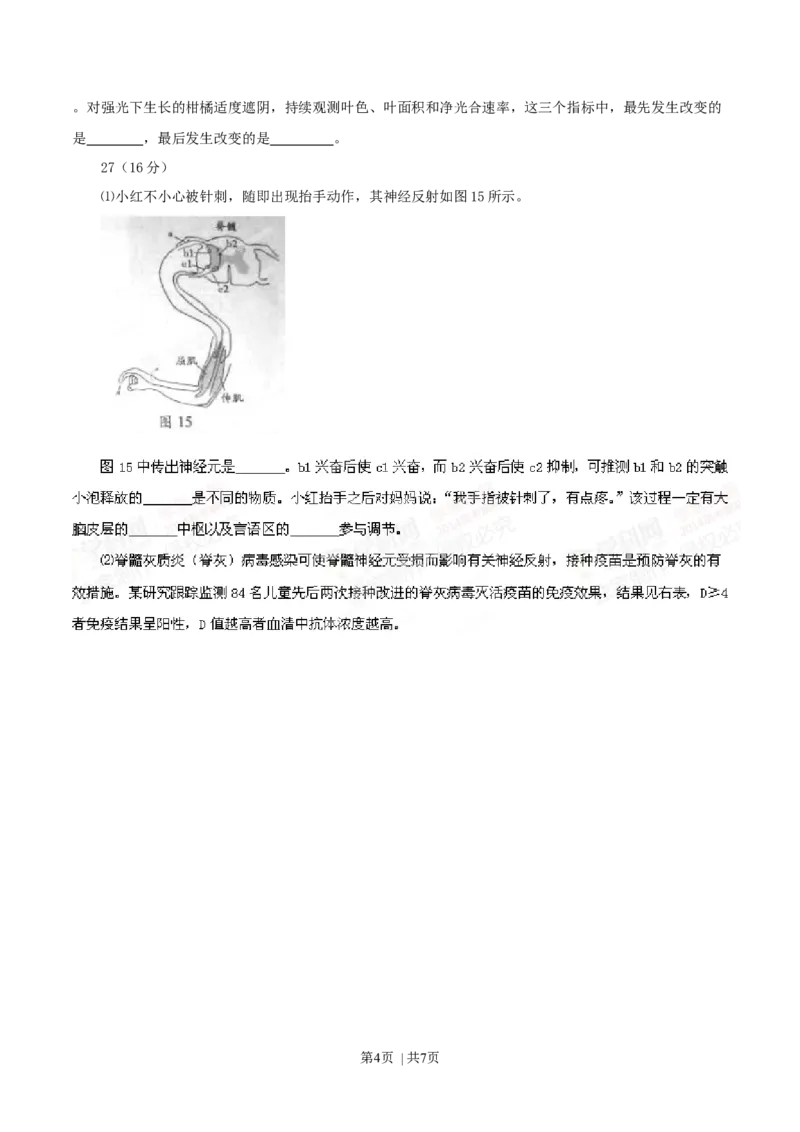 2014年高考生物试卷（广东）（空白卷）_生物历年高考真题_新&middot;Word版2008-2025&middot;高考生物真题_生物（按年份分类）2008-2025_2014&middot;高考生物真题