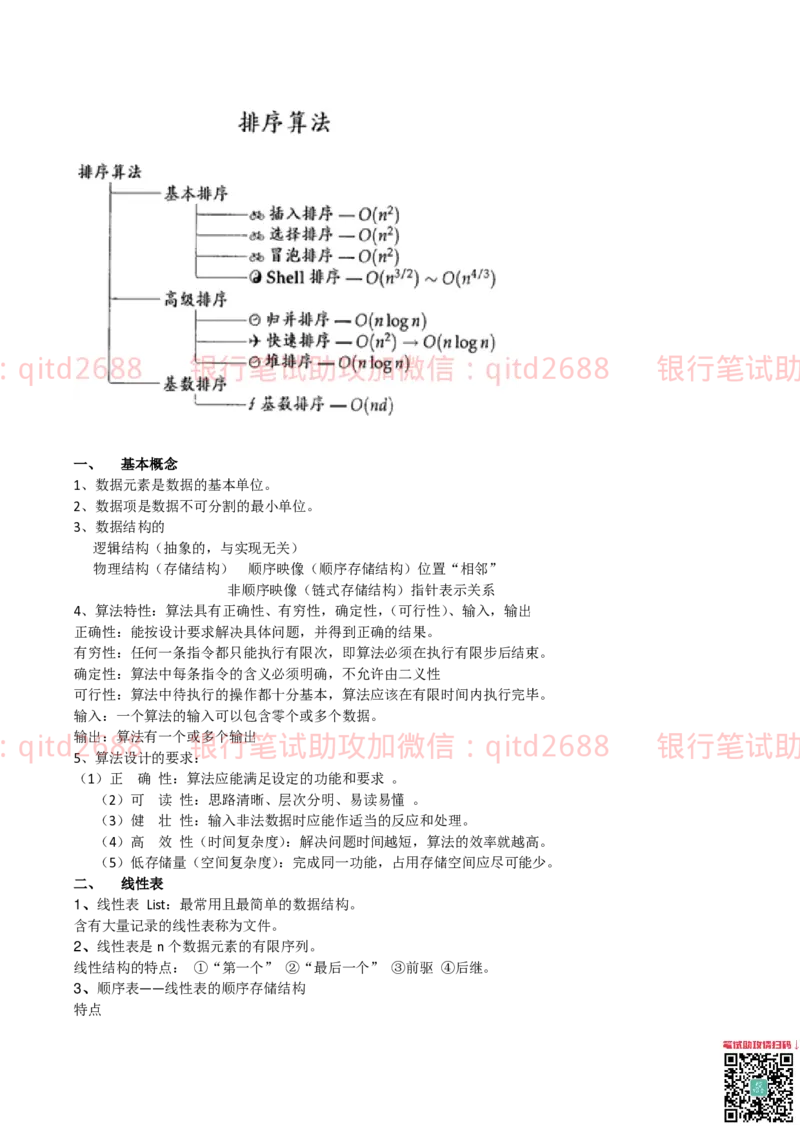 信息技术类-知识点-数据结构与算法知识点总结_2025春招题库汇总_银行题库-1_银行全套上岸资料_各银行笔试真题_邮储上岸资料_邮储银行招聘考试笔试复习资料