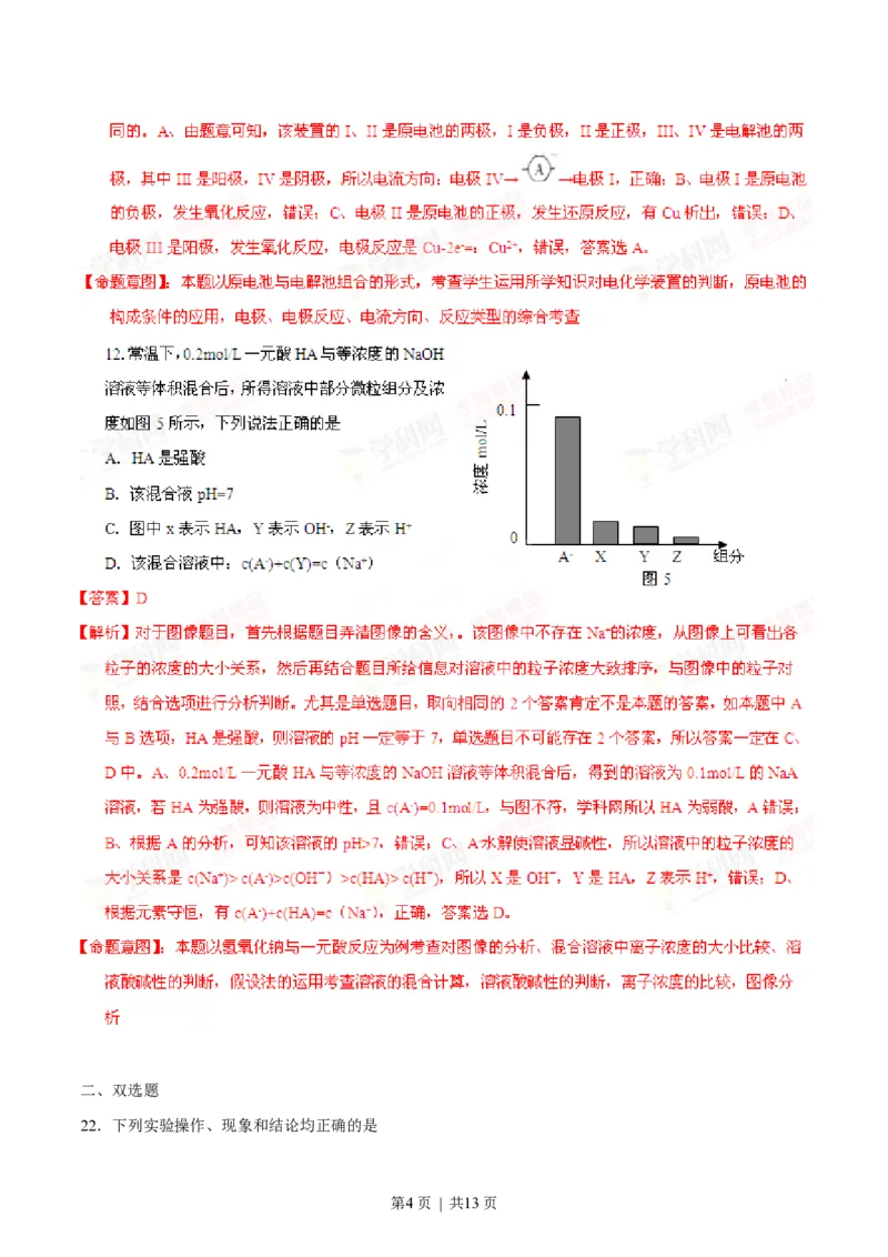 2014年高考化学试卷（广东）（解析卷）_历年高考真题合集_化学历年高考真题_新&middot;PDF版2008-2025&middot;高考化学真题_化学（按试卷类型分类）2008-2025_自主命题卷&middot;化学（2008-2025）(1)